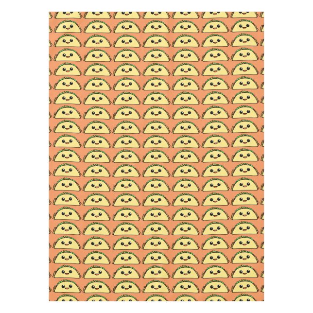 Cute Taco Character Tablecloth (Front)