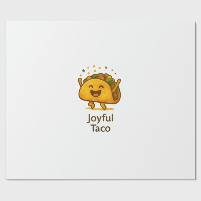 Cute Taco Fiesta Birthday Wrapping Paper (Flat)