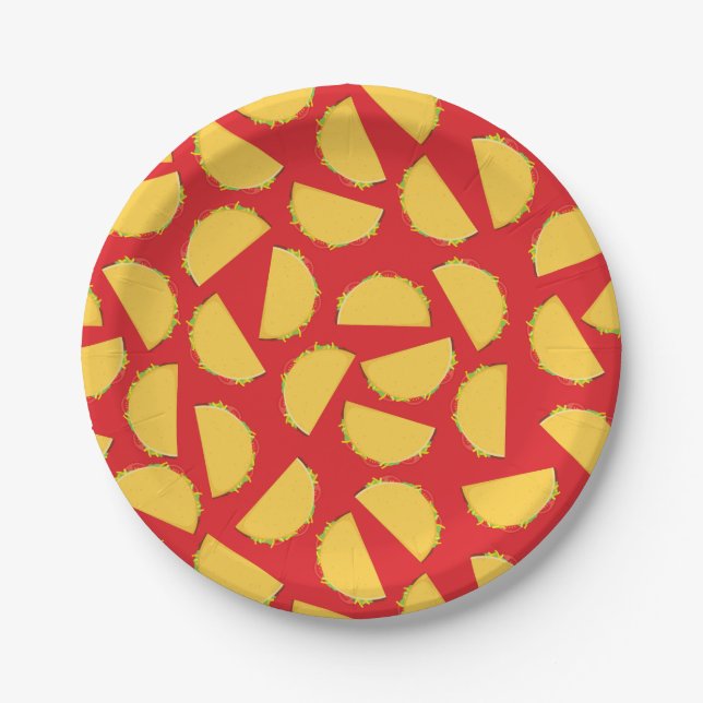 Cute Taco Kids 1st Birthday Party Mexican Food Paper Plate (Front)
