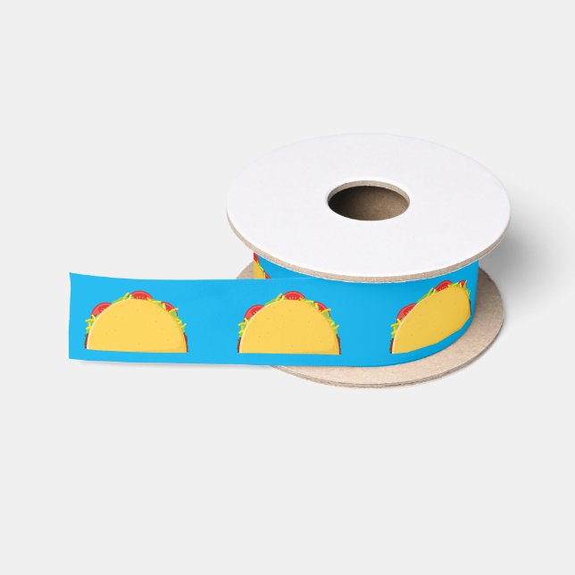 Cute Taco Kids 1st Birthday Party Mexican Food Satin Ribbon (Spool)
