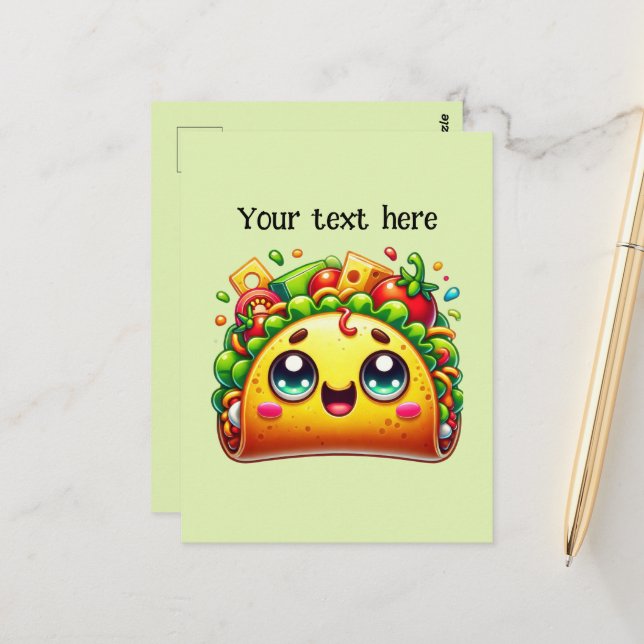 Cute taco lovers customize  postcard (Front/Back In Situ)