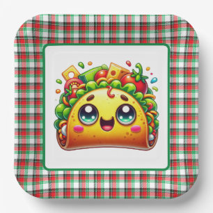 Cute taco lovers party paper plate