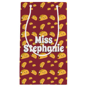 Cute Taco Pattern Name Gift Bag