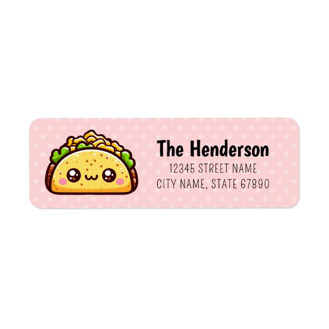 Cute Taco Return Address Labels (Front)