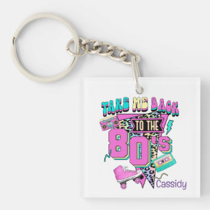 Cute Take Me Back to the 80's" Retro Keychain