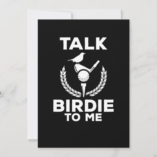 Cute Talk Birdie To Me Funny Golfing Invitation (Front)