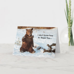 Cute Talking Bear Thank You Card