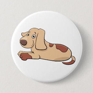 Cute Tan and Brown Spotted Puppy Dog 3 Inch Round Button