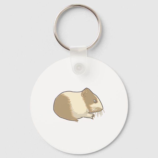 cute tan and white hamster keychain (Front)