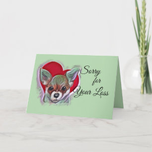 Cute Tan Chihuahua Puppy PopArt with Heart Card