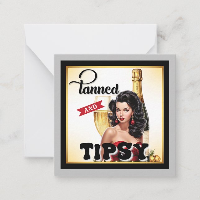 Cute Tanned and Tipsy Pinup Card (Front)