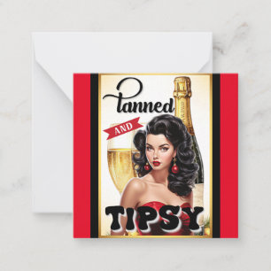 Cute Tanned and Tipsy Pinup Card