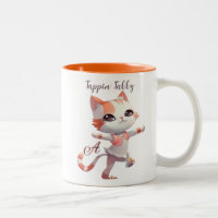 Cute Tap Dancing Tabby Cat Custom Monogram