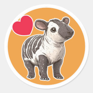 Cute Tapir Classic Round Sticker