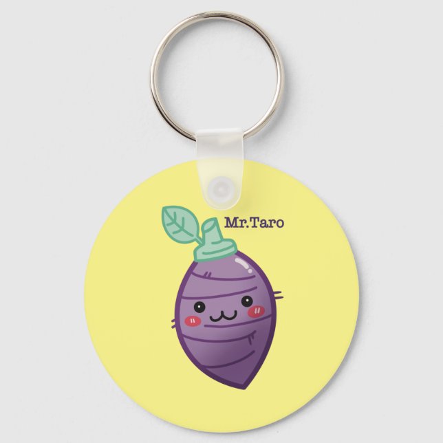 Cute Taro Plant Keychain (Front)