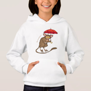 Cute Tarsier avec dessin animé parapluie
