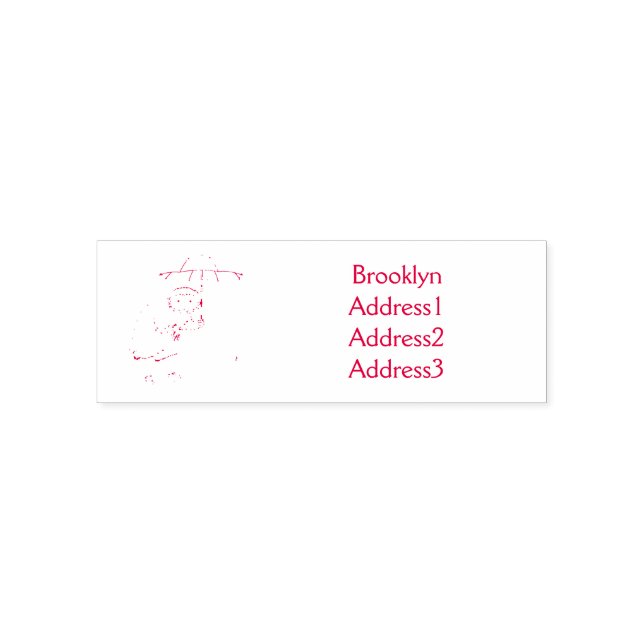 Cute Tarsier with umbrella cartoon illustration  Self-inking Stamp (Design)