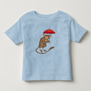 Cute Tarsier with umbrella cartoon illustration  Toddler T-shirt
