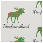 Cute Tartan moose Newfoundland fabric