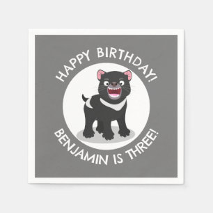 Cute Tasmanian devil personalized cartoon birthday Napkin