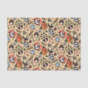 Cute tattoo lovers tiled party tissue paper