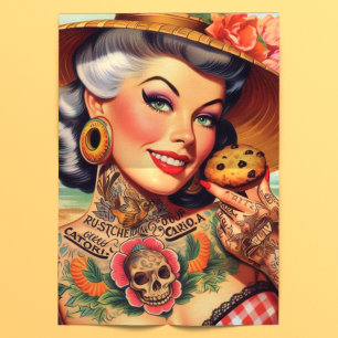 Cute Tattooed Summer Pinup Tissue Paper