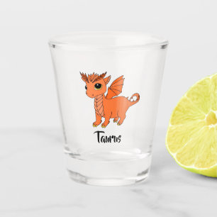 Cute Taurus Dragon design zodiac shot glass
