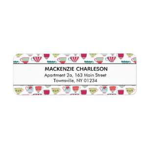 Cute Tea Cup Pattern Address