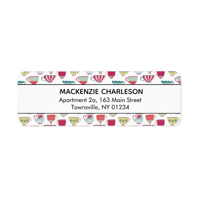 Cute Tea Cup Pattern Address (Front)