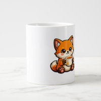 Cute Tea Fox Illustration – Cozy Fox Drinking Tea