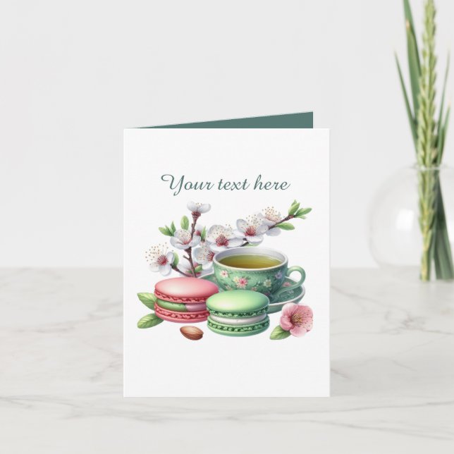 Cute tea lovers customizable card (Front)