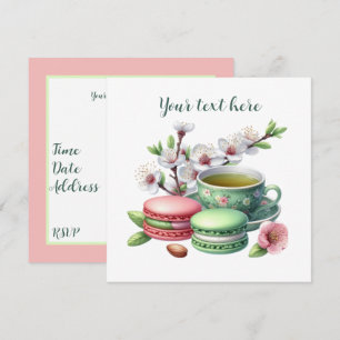 Cute tea party cookies invitation
