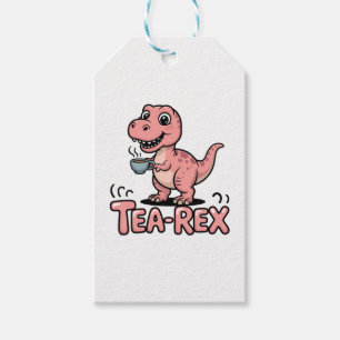 Cute Tea-Rex Pink Dinosaur – Sip Happens! Gift Tags