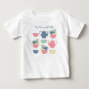 Cute Tea Time Personalized Baby T-Shirt