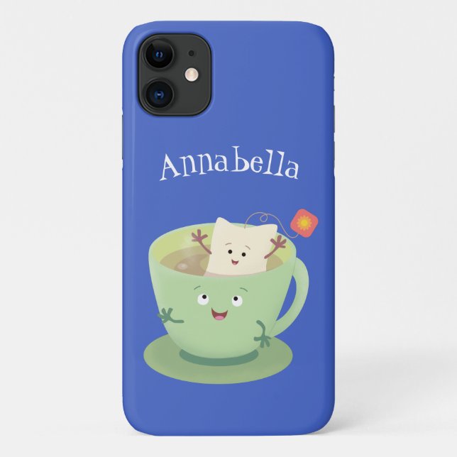 Cute teabag cup cartoon humour character Case-Mate iPhone case (Back)