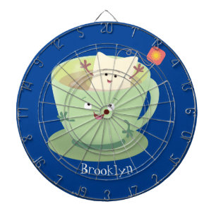 Cute teabag cup cartoon humour character dartboard