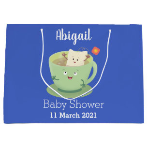 Cute teabag cup cartoon humour character large gift bag