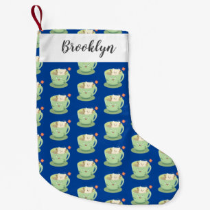 Cute teabag cup cartoon humour character small christmas stocking