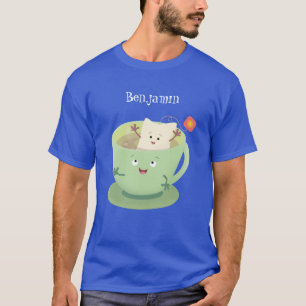 Cute teabag cup cartoon humour character T-Shirt