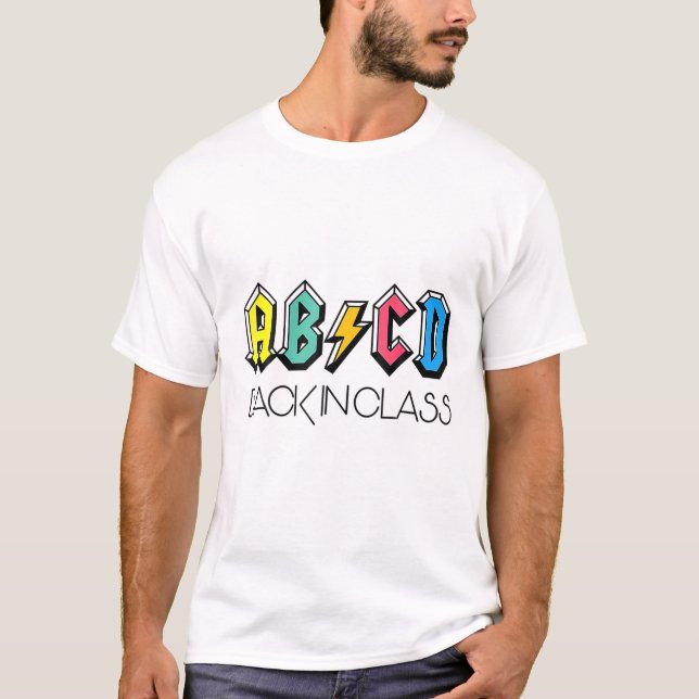 Cute Teacher ABCD Back In Class Colourful Back To  T-Shirt (Front)