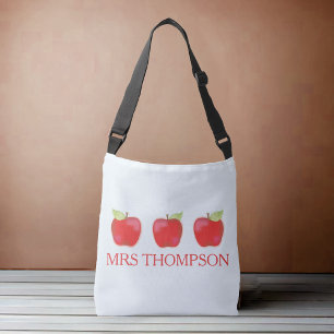 Cute Teacher Apples Personalized Crossbody Bag