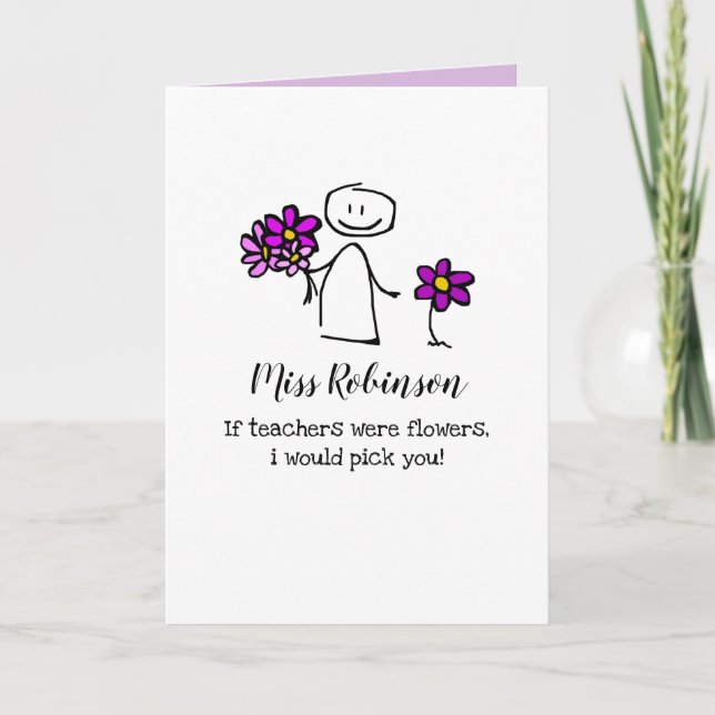 Cute Teacher Appreciation Card (Front)