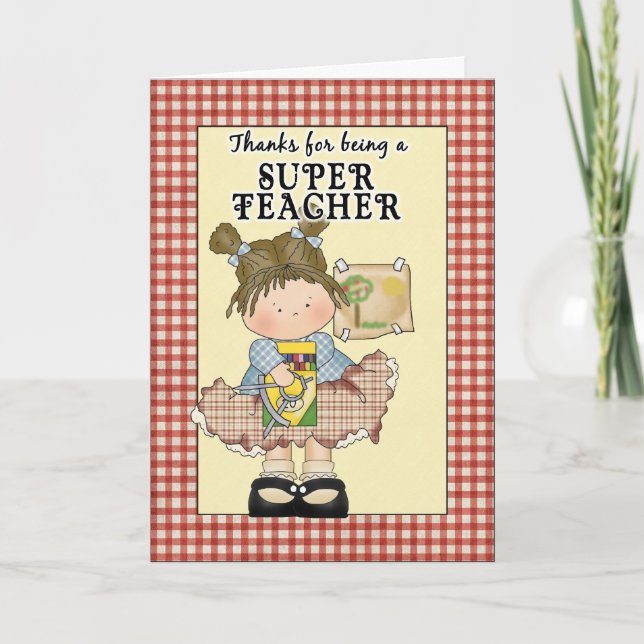 Cute Teacher Appreciation Greeting Card (Front)