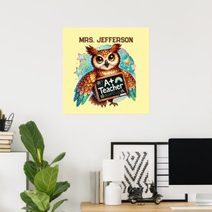 Cute Teacher award add name Poster