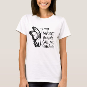 Cute Teacher butterfly word art  T-Shirt