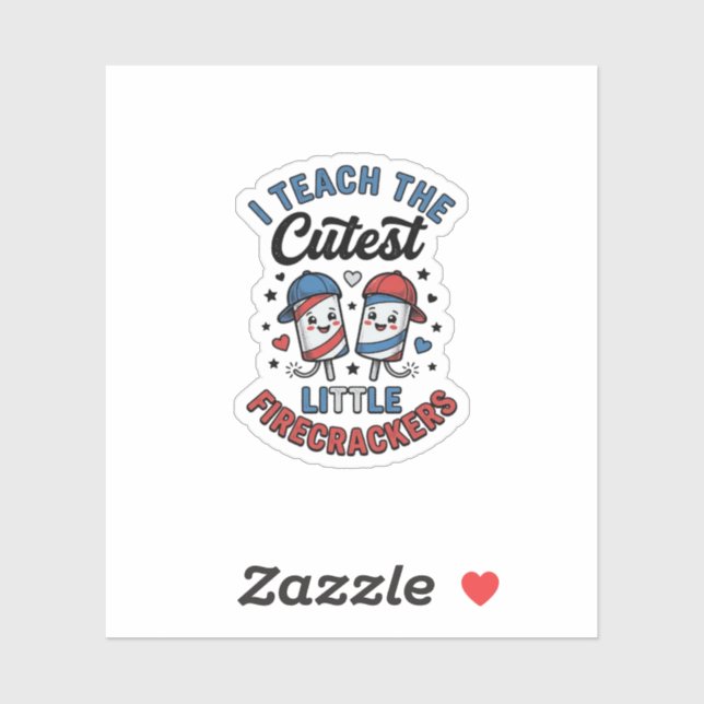 Cute Teacher Firecracker Vintage Fourth of July Sh (Sheet)