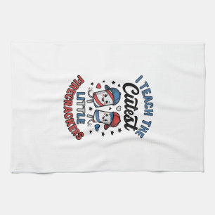 Cute Teacher Firecracker Vintage Fourth of July Sh Kitchen Towel