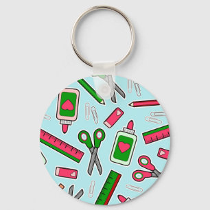 Cute Teacher Love School Print Keychain