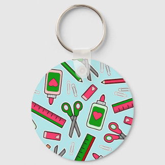 Cute Teacher Love School Print Keychain