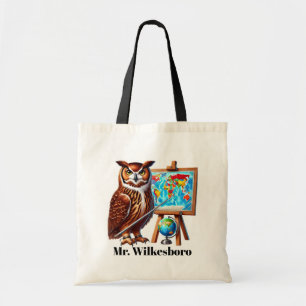 Cute Teacher owl add name customizable Tote Bag